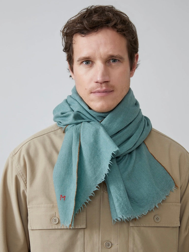 Scarf no. 100 in Celeste Blue