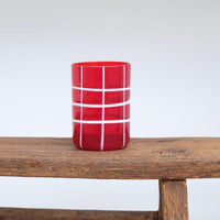 Checkered Glass in Red and White