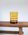 Checkered Glass in Amber and White