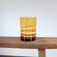 Checkered Glass in Amber and White
