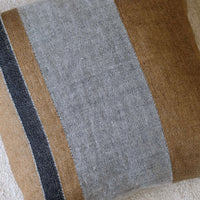 Libeco Linen Pillow in Brown Stripe
