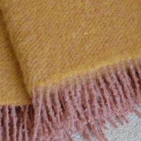 Mohair Blanket in Yellow and Pink