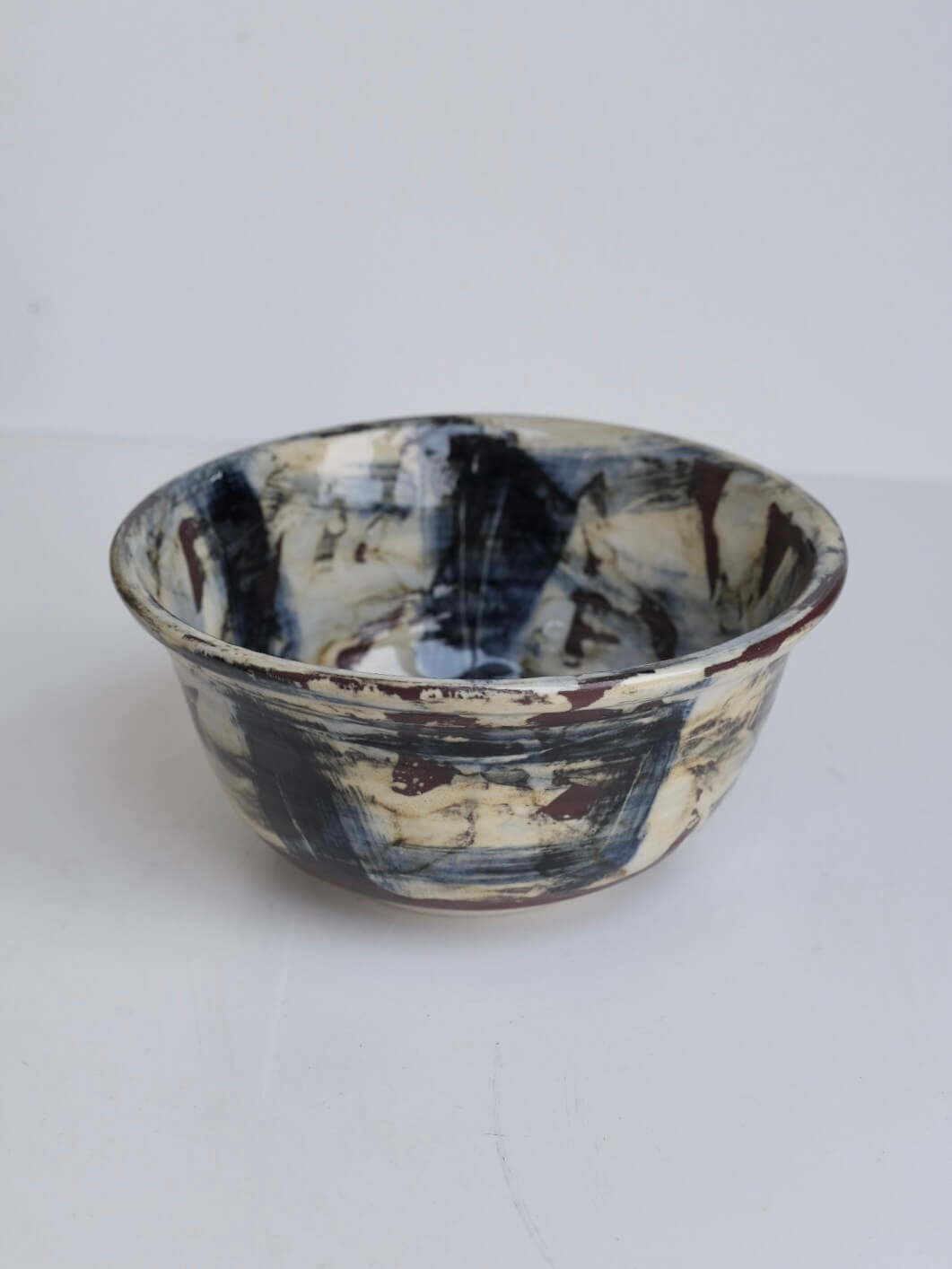 Large Abstract Bowl with Lip