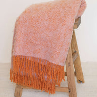 Mohair Blanket in Lavender and Orange
