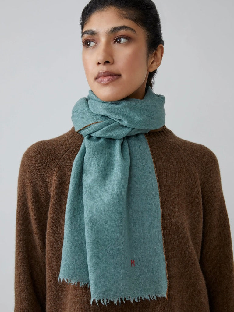 Scarf no. 100 in Celeste Blue
