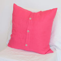 Linen Pillow in Hot Pink