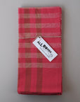 Plaid Napkin Set in Hot Pink