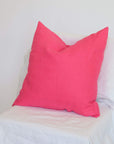 Linen Pillow in Hot Pink