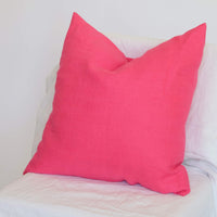 Linen Pillow in Hot Pink