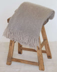 Mohair Blanket in Taupe and Oyster