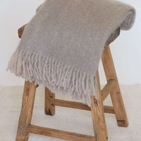 Mohair Blanket in Taupe and Oyster