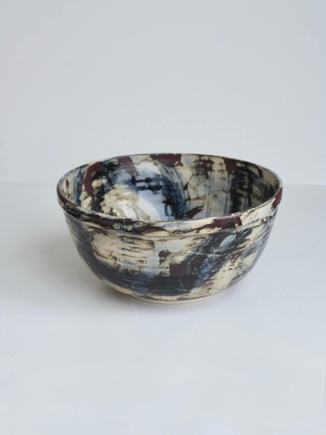 Large Abstract Bowl with Lip
