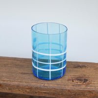 Checkered Glass in Light Blue and White