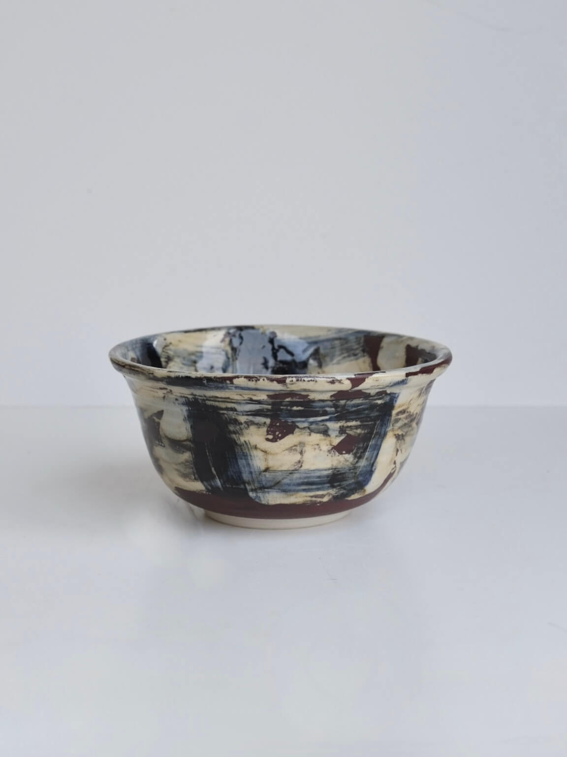 Large Abstract Bowl with Lip