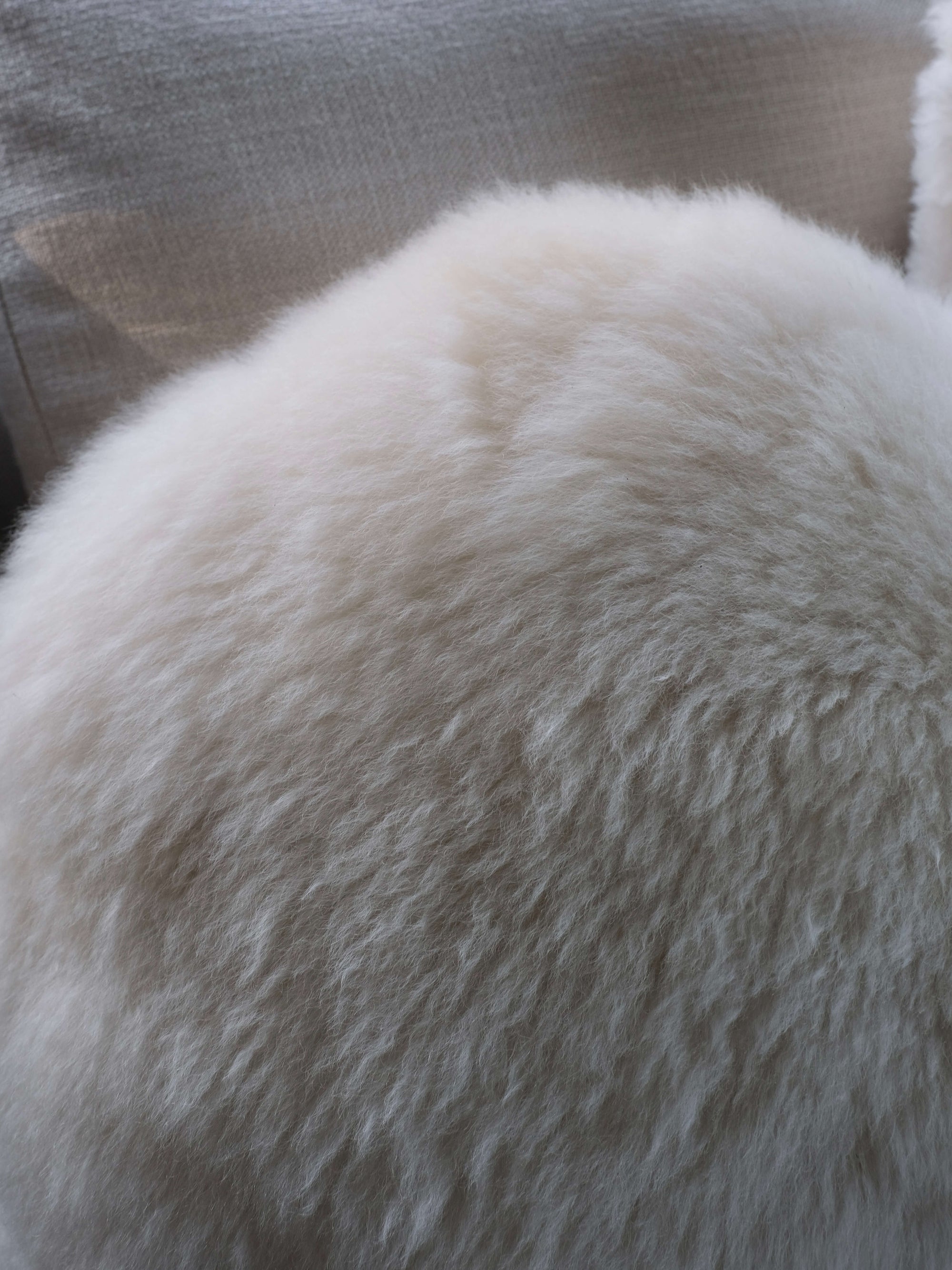Round Alpaca Pillow in Cream