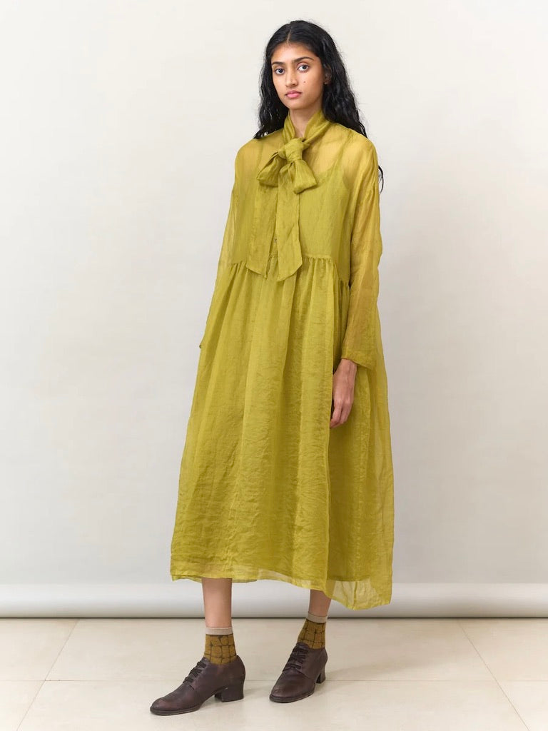 Silk Dress in Citrine Rhubarb Designs Silk Dress in Citrine Rhubarb Designs