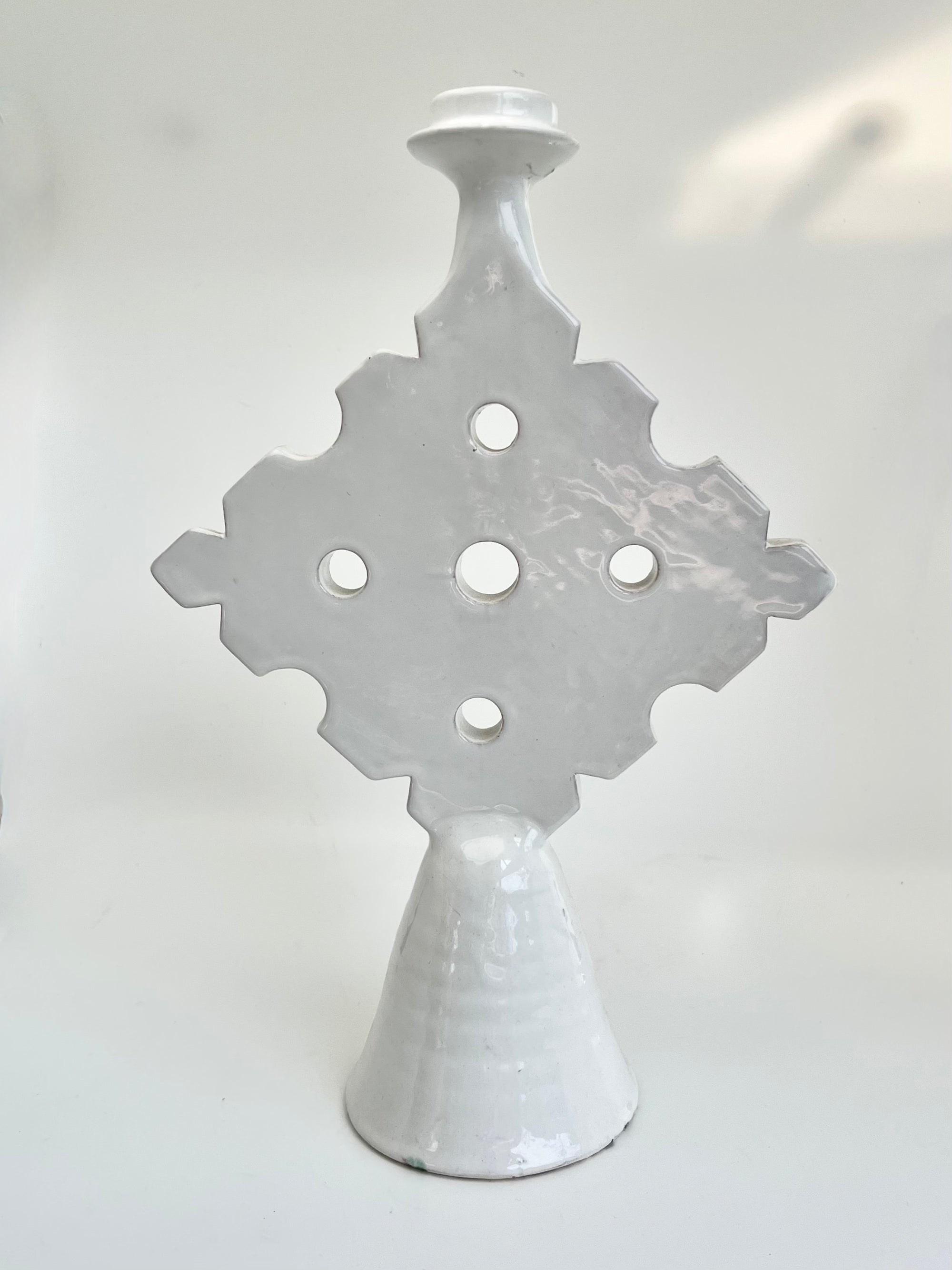 White Clay Candle Holder