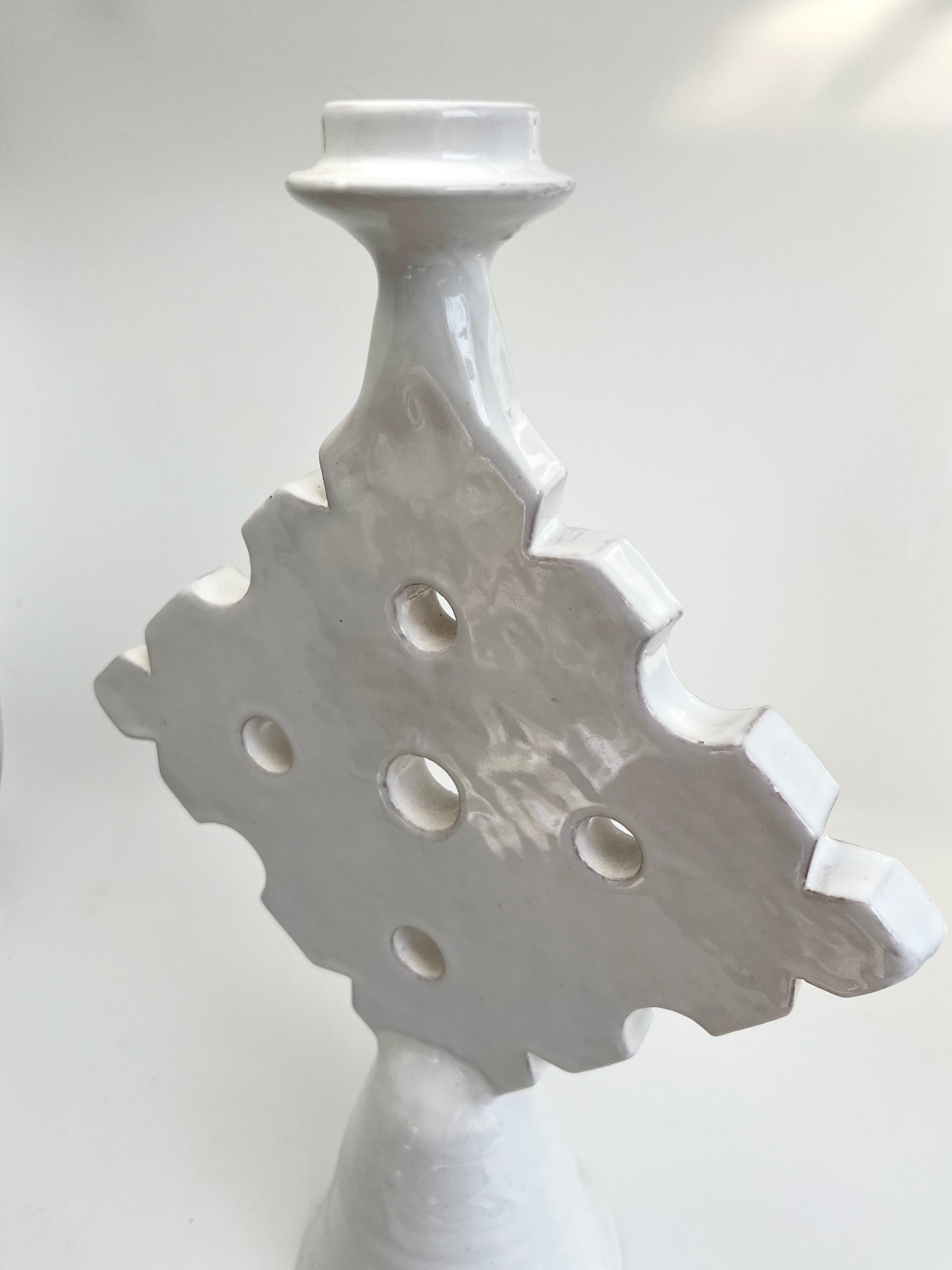 White Clay Candle Holder