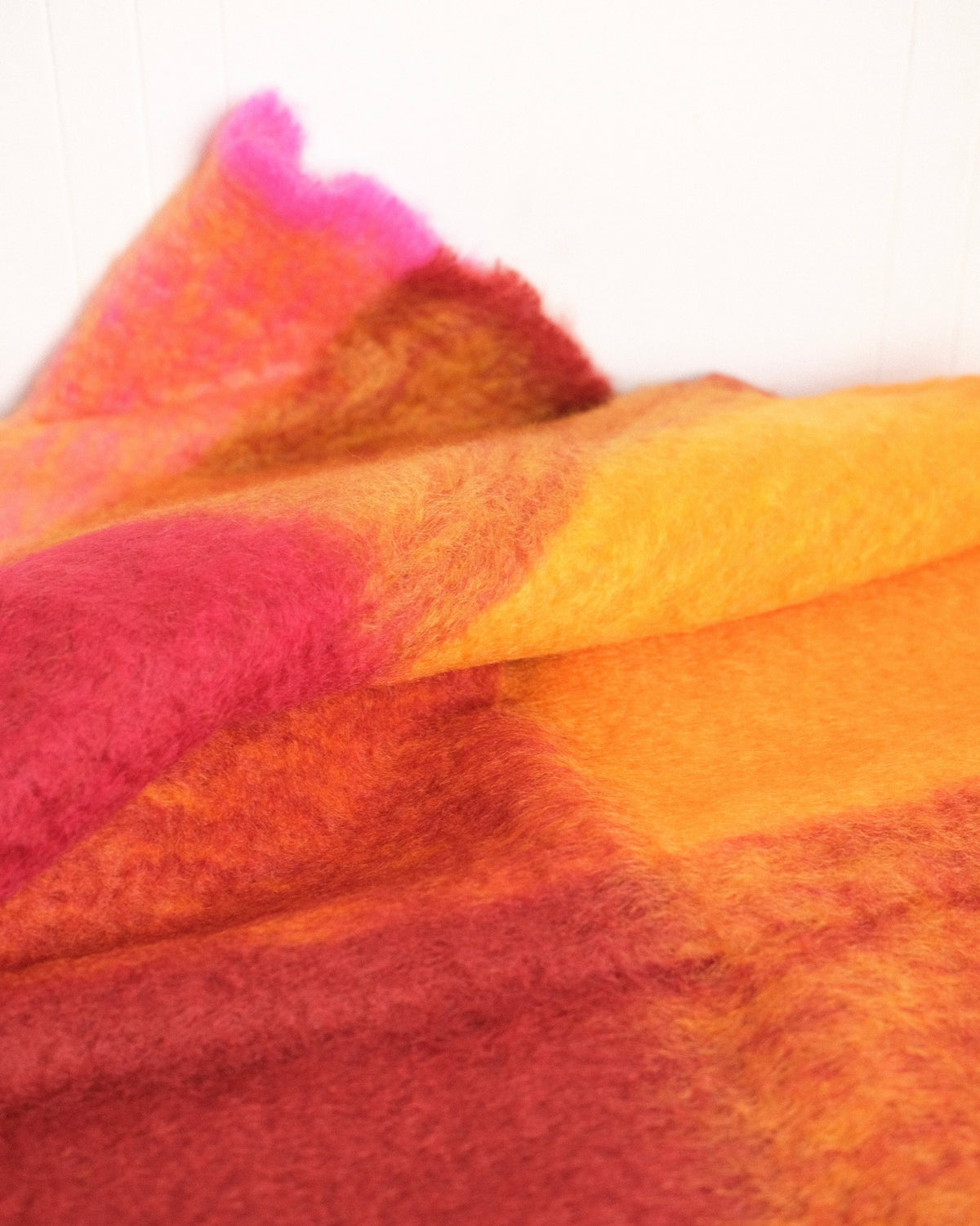 Mohair Blanket in Vibrant Check