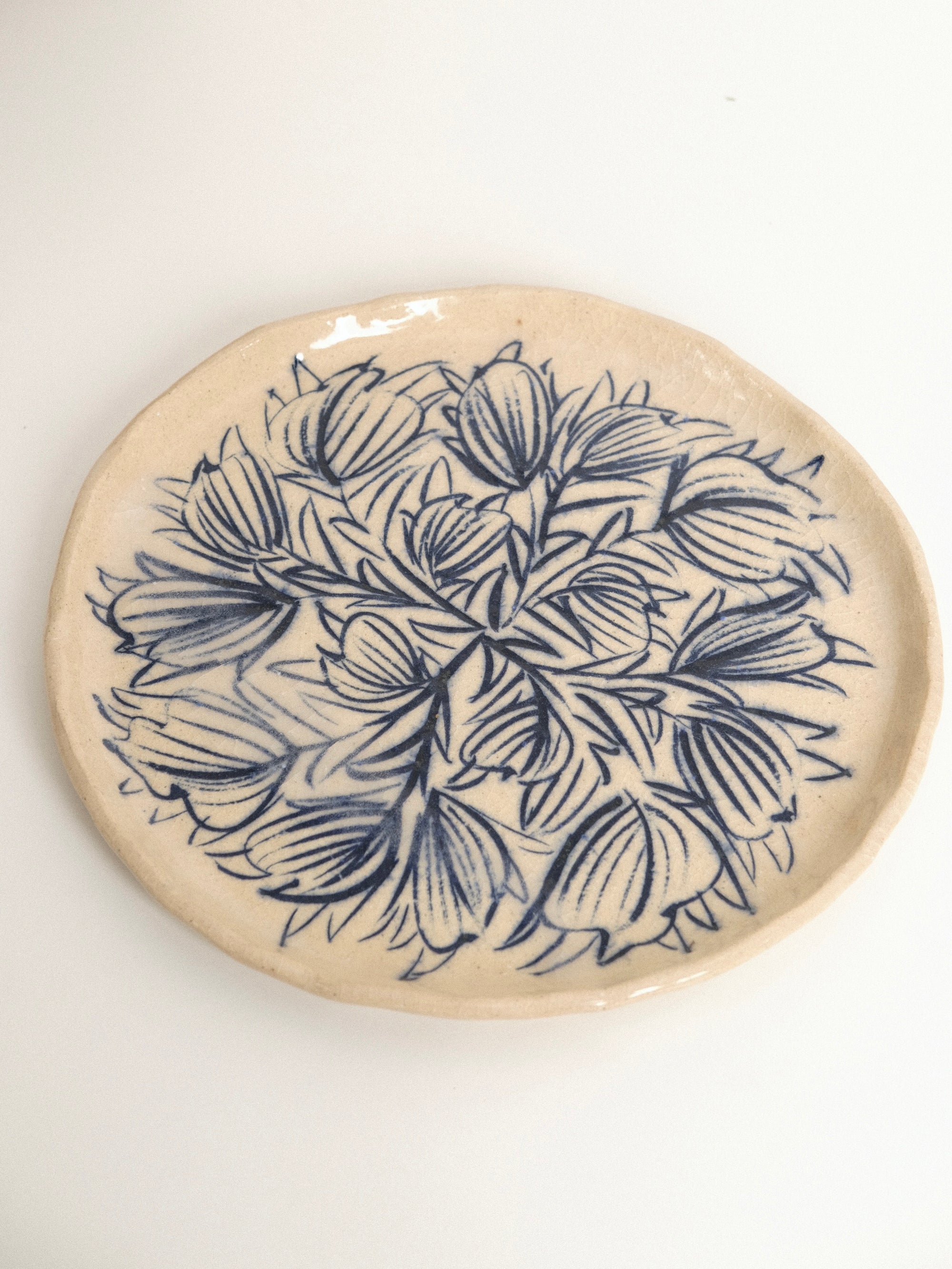 Blue Flowers Plate
