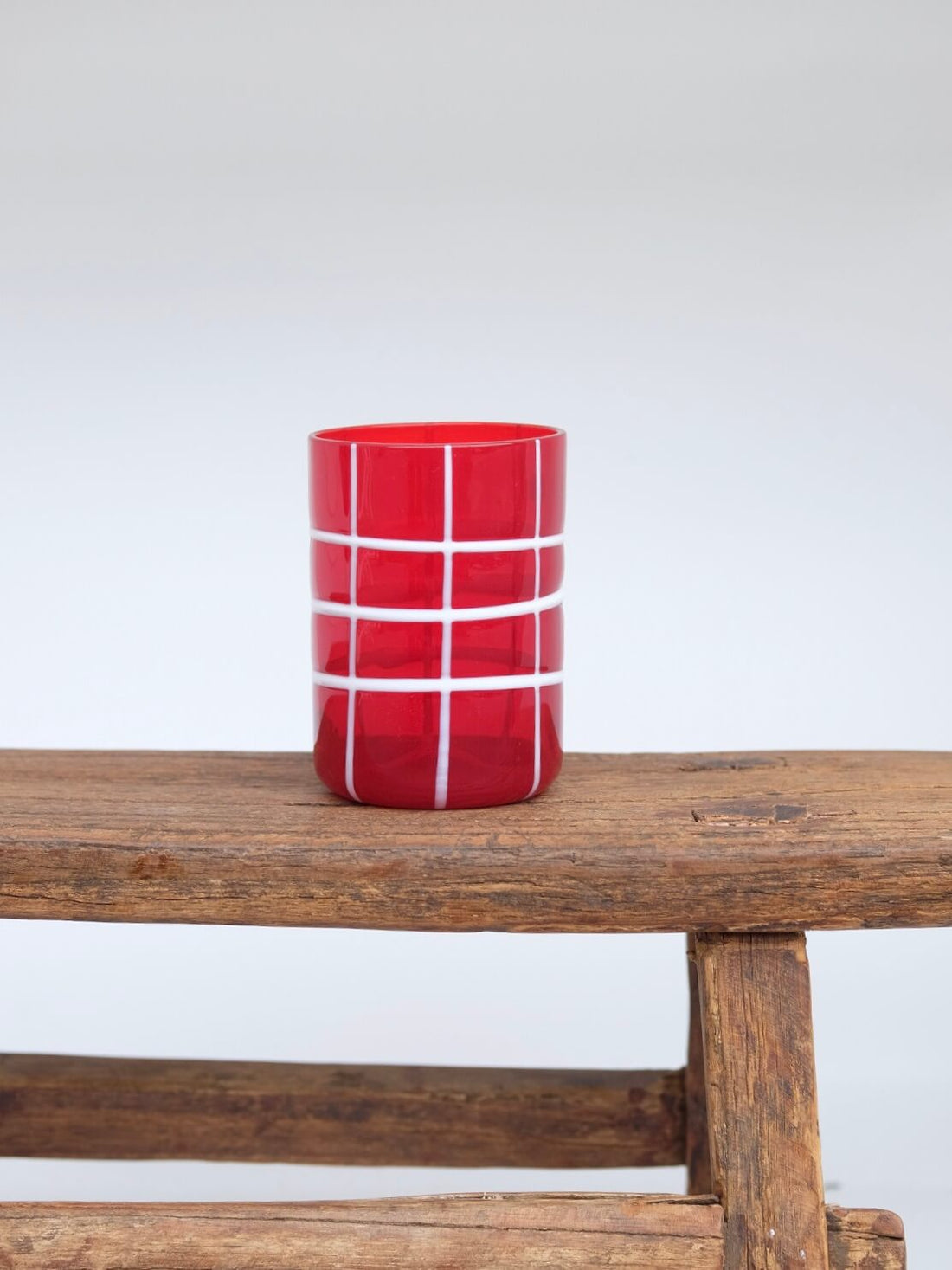Checkered Glass in Red and White