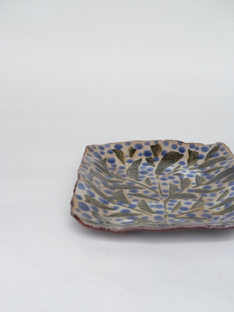 Leaves and Polka Dots Platter