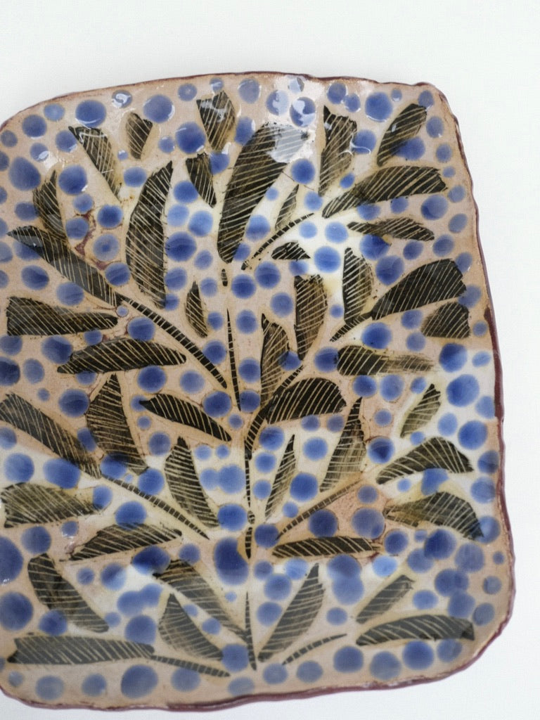 Leaves and Polka Dots Platter