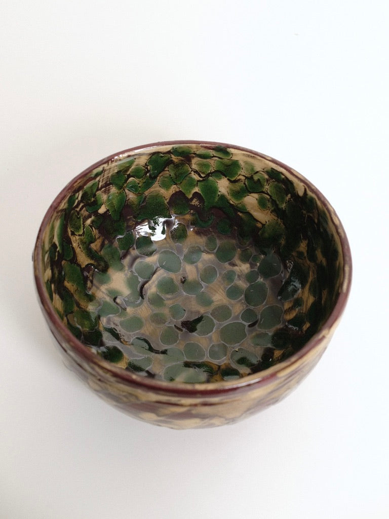 Medium Green Polka Dot Serving Bowl