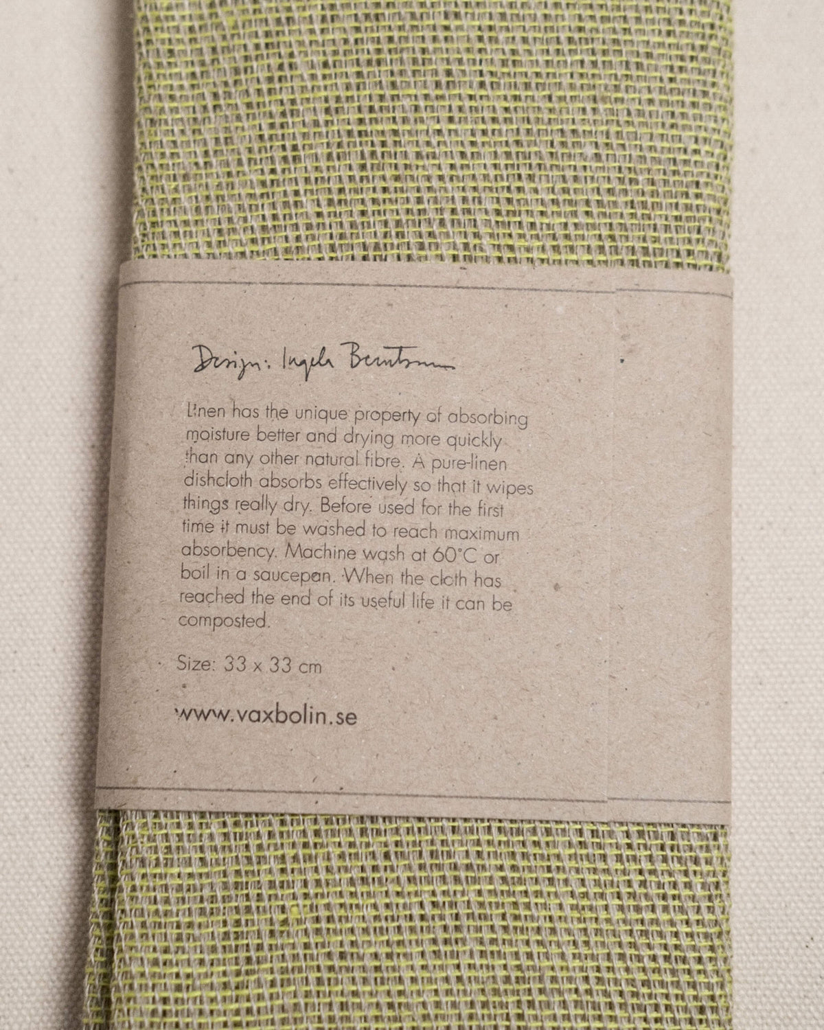 Linen Dishcloth in Highlighter Green