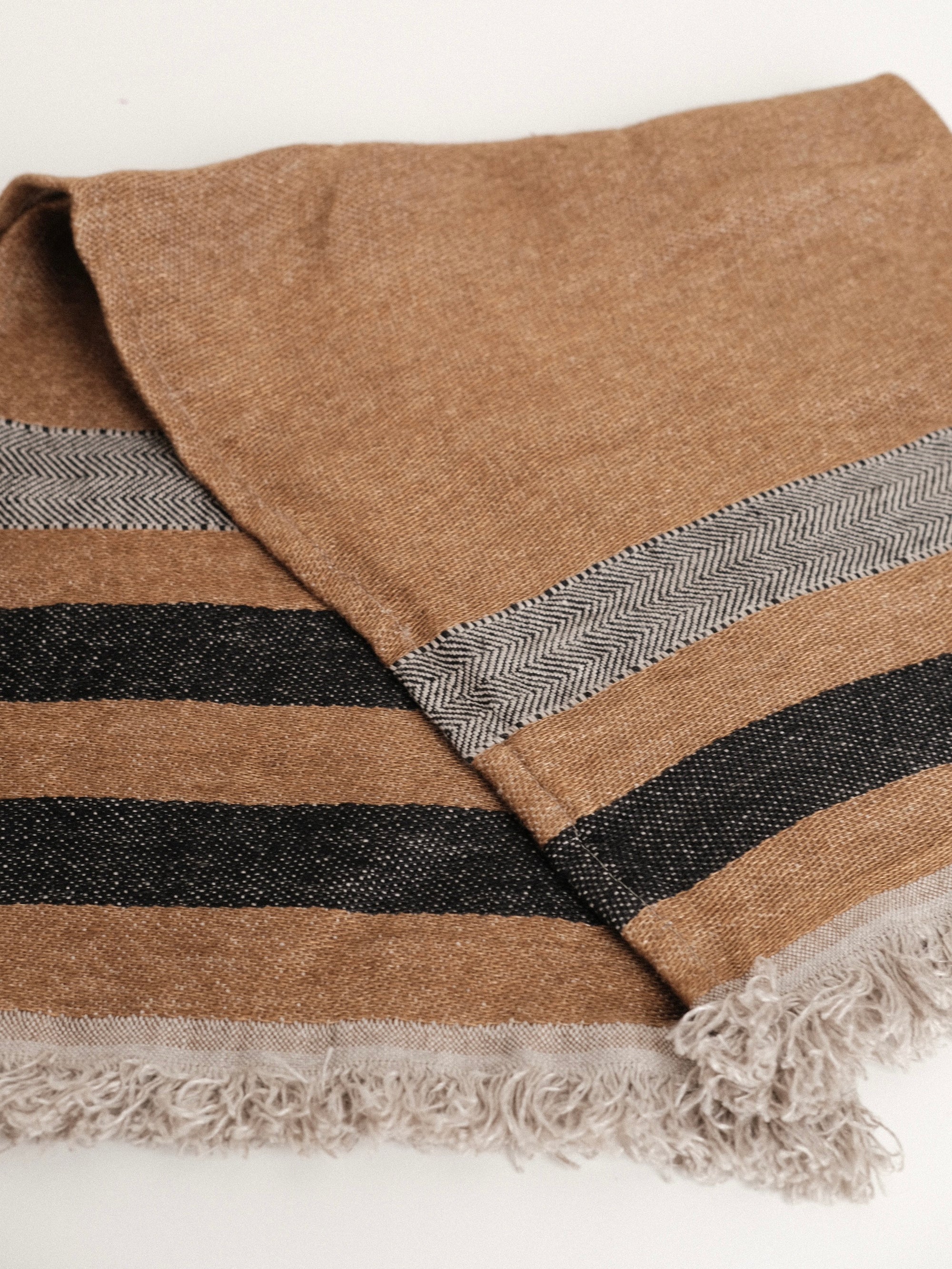 Hand Towel in Brown Stripe