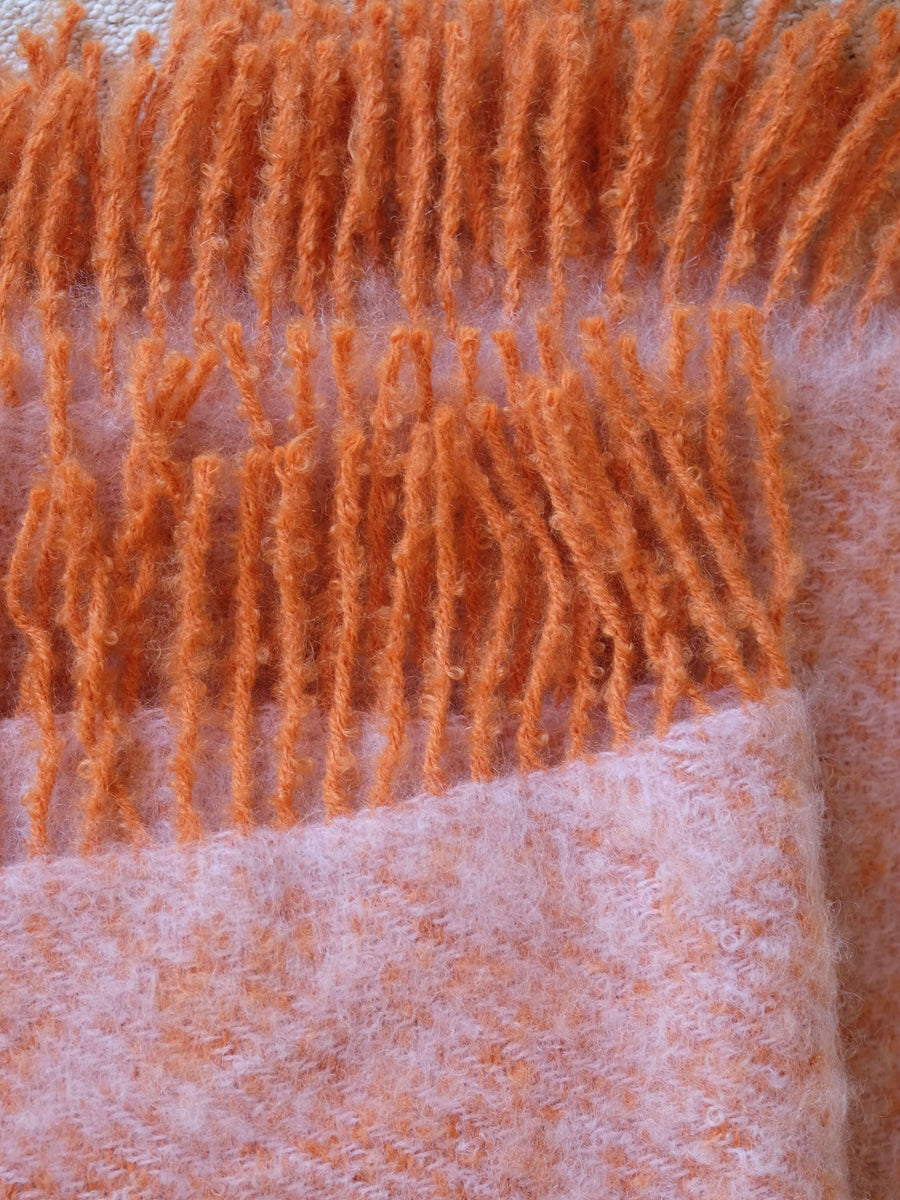 Mohair Blanket in Lavender and Orange