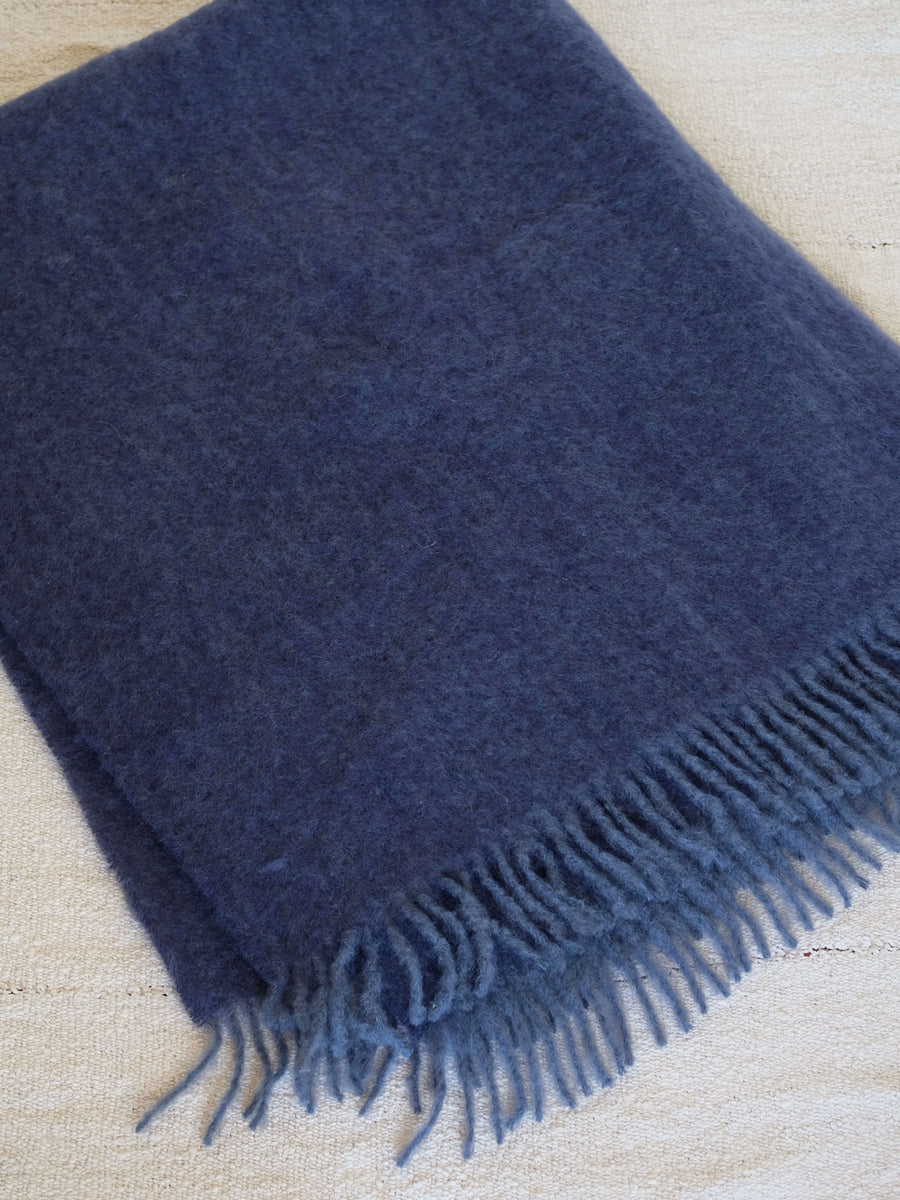 Mohair Blanket in Tide and Marine