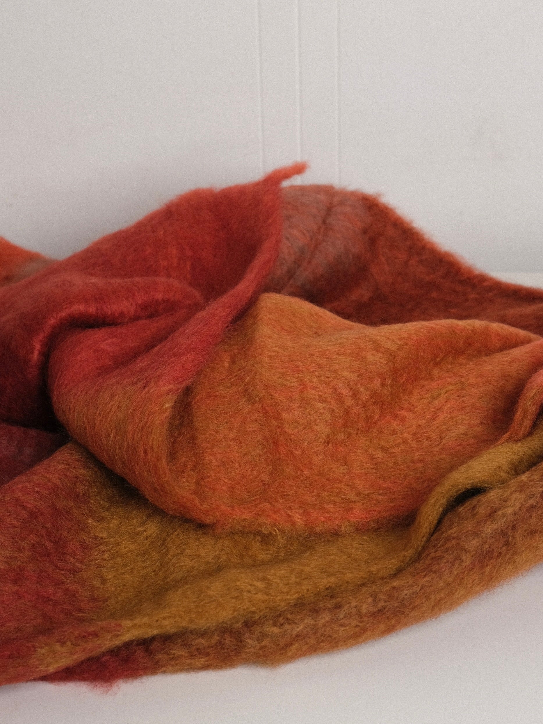 Mohair Blanket in Spice Check