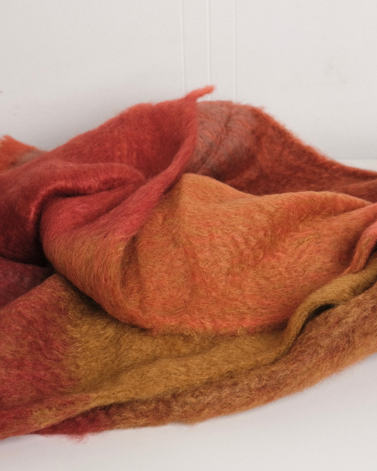 Mohair Blanket in Spice Check