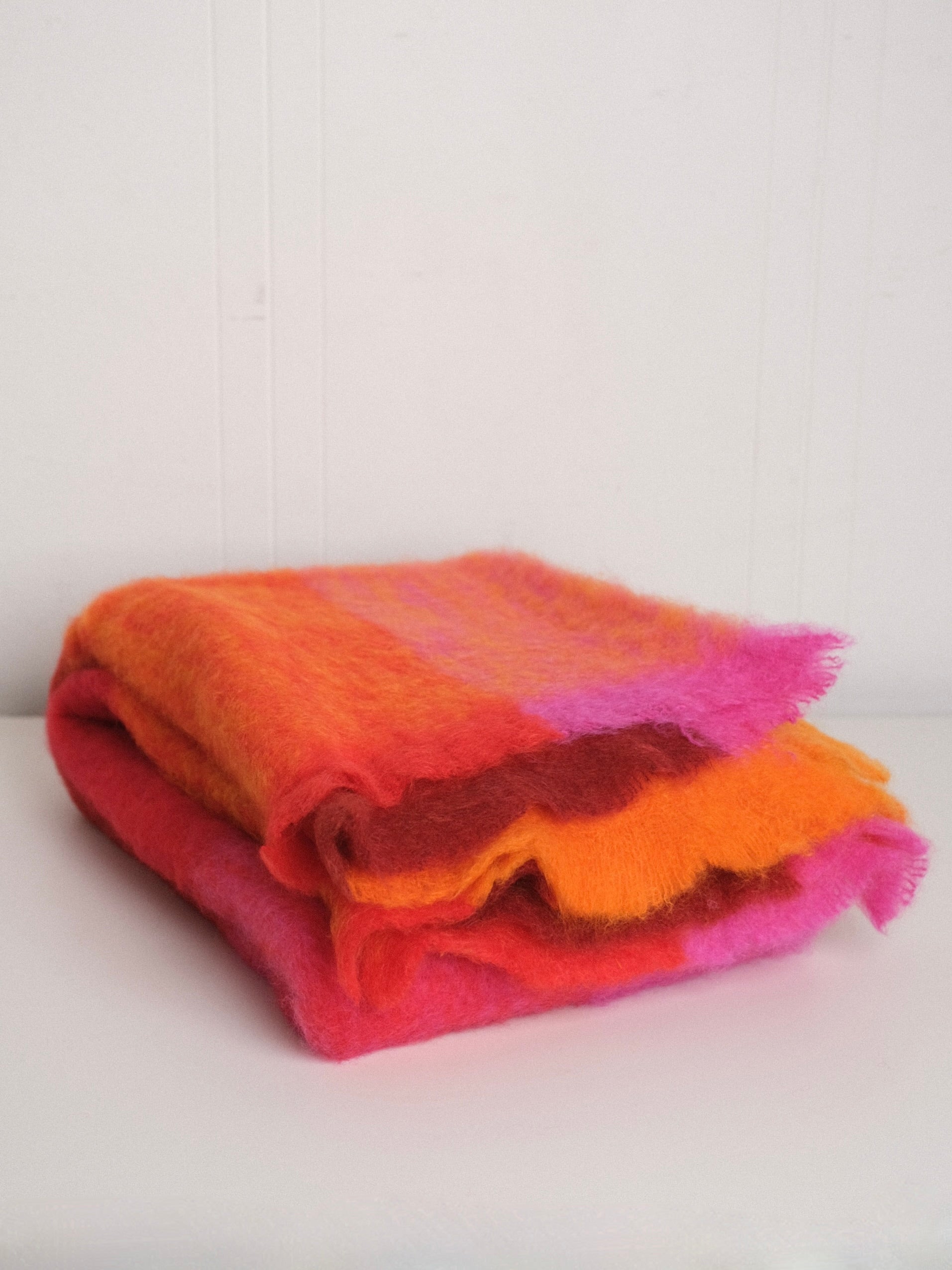 Mohair Blanket in Vibrant Check