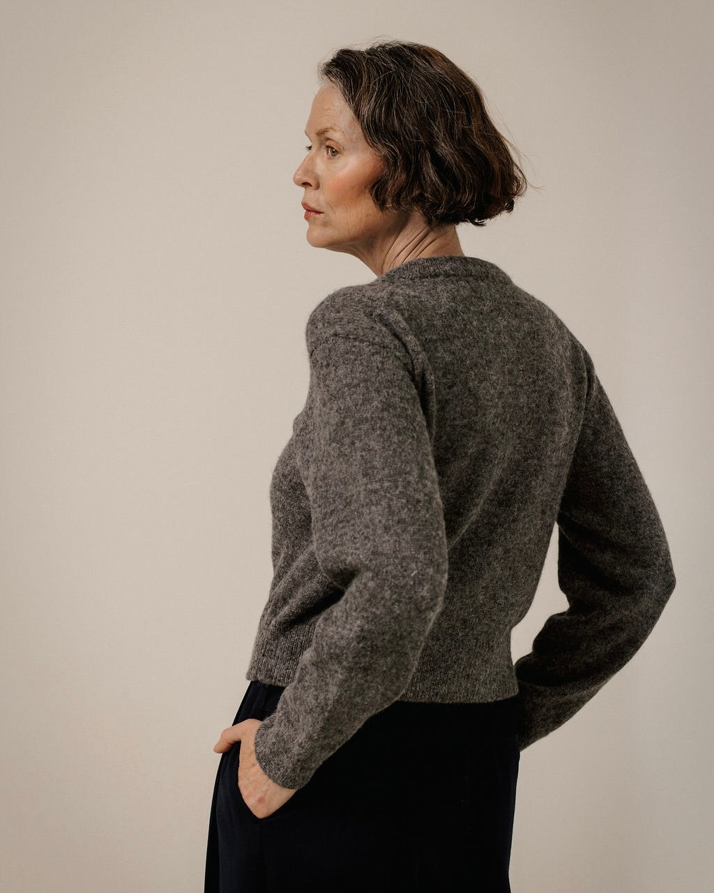 Baby Alpaca Crewneck in Charcoal