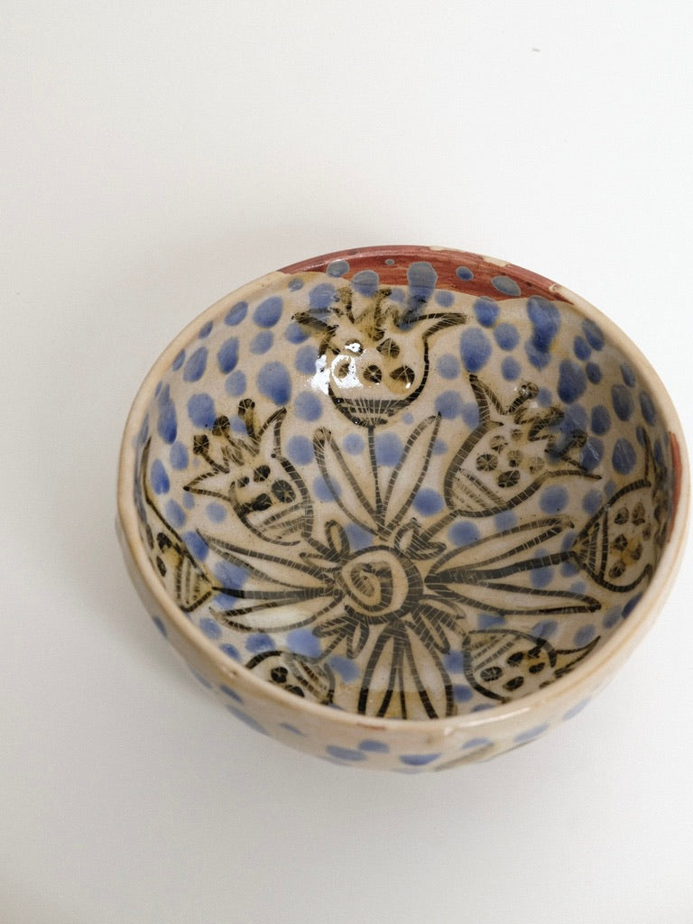 Medium Blue Polka Dot Serving Bowl no. 2