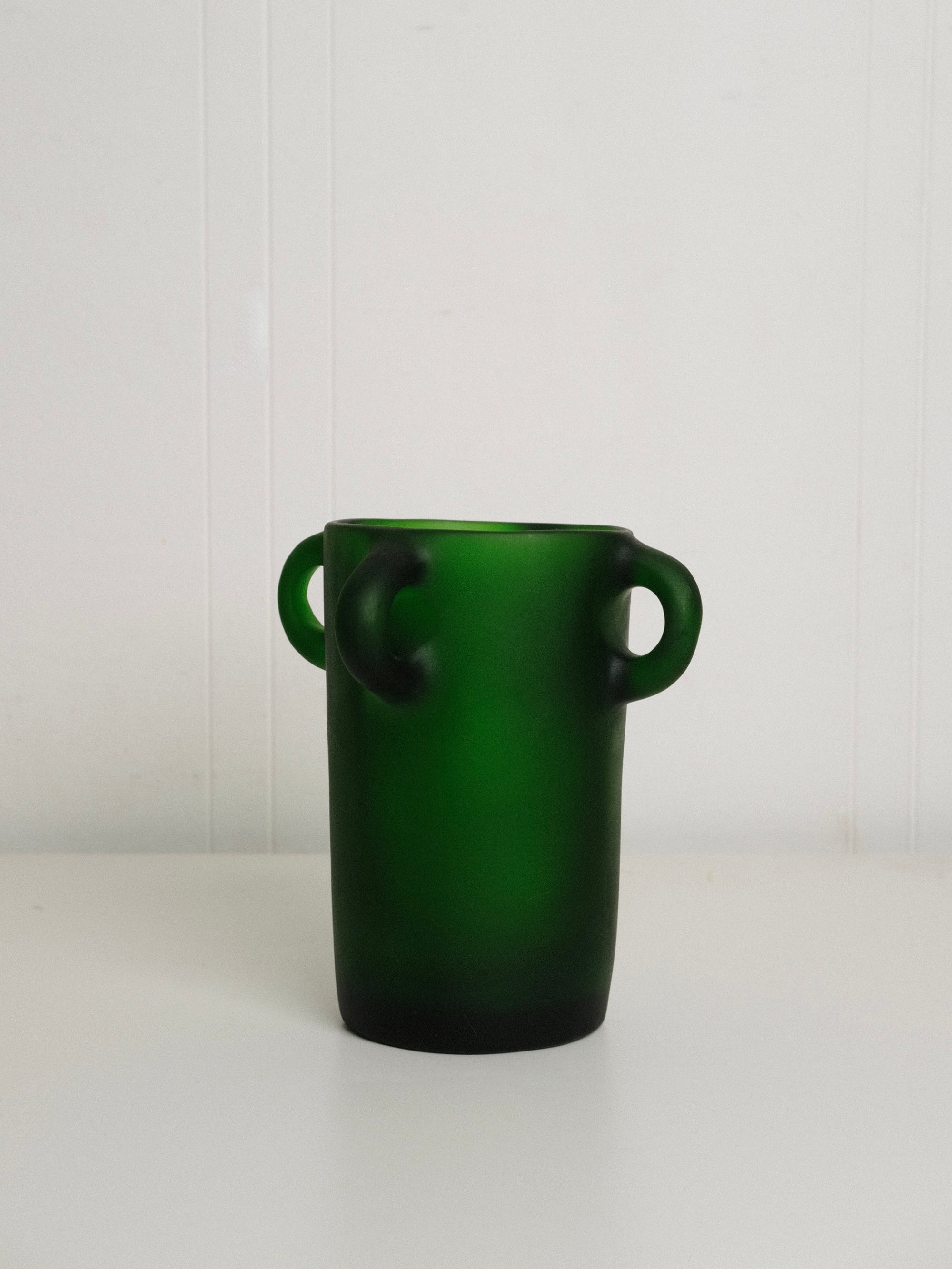 Small Loopy Vase in Emerald Green