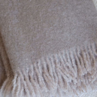 Mohair Blanket in Taupe and Oyster
