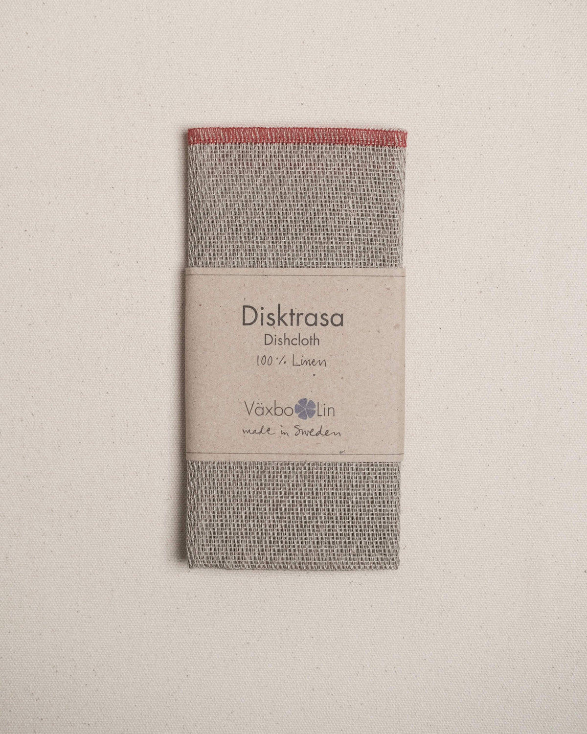 Linen Dishcloth in Natural and Red