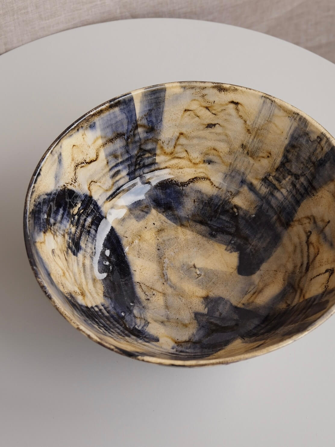 Indigo Wash Bowl with Feet