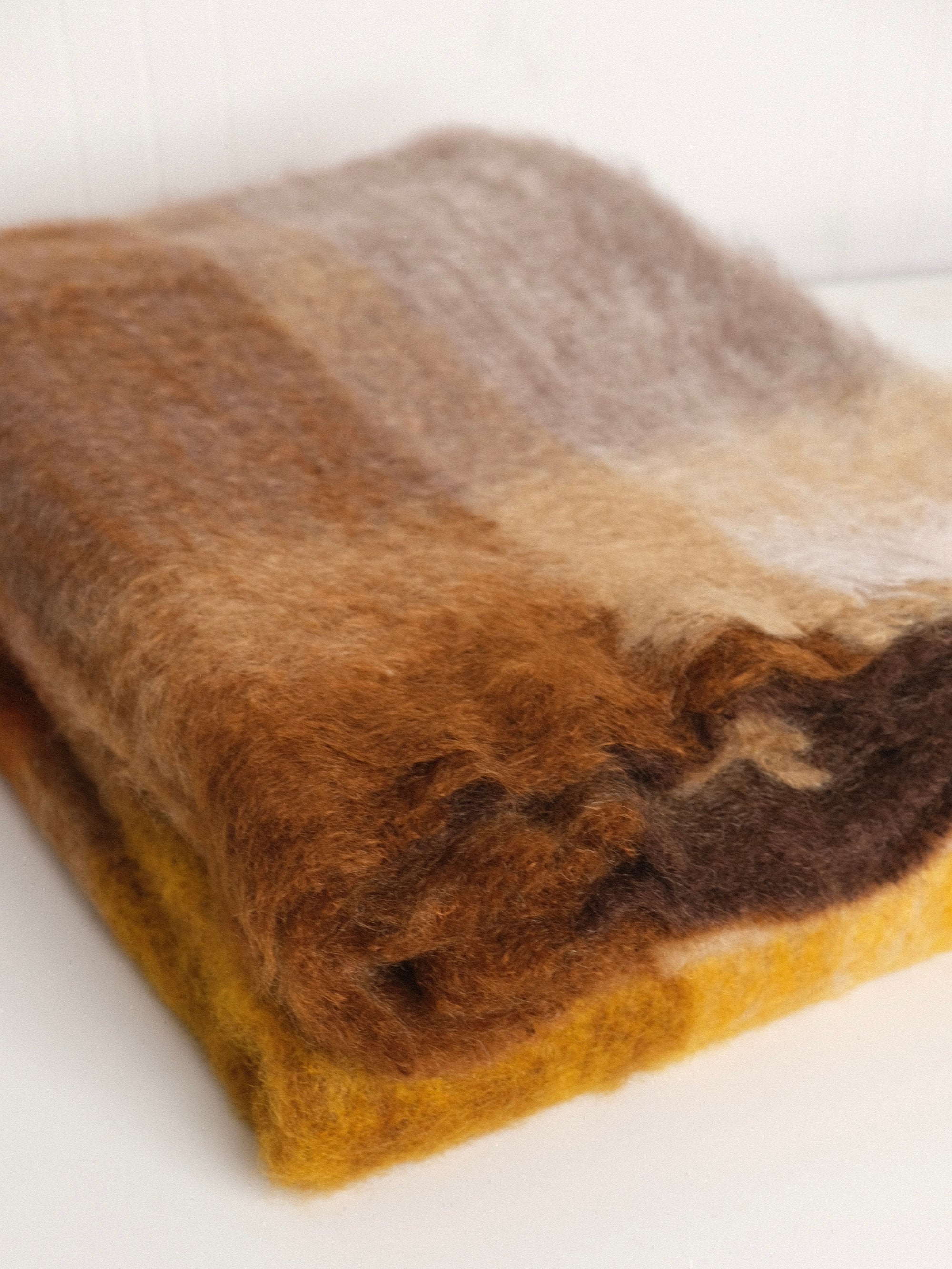 Mohair Blanket in Earth Check