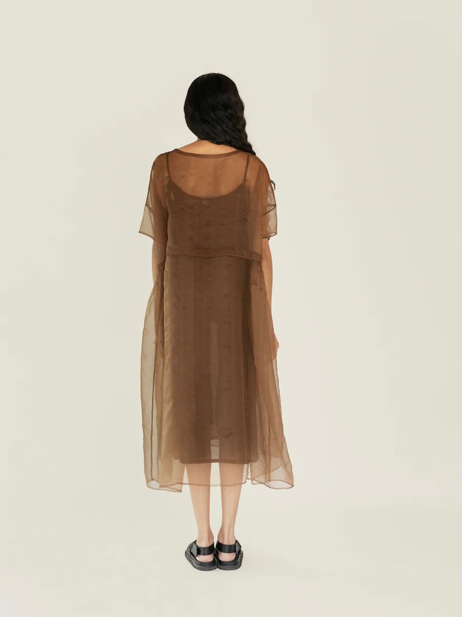 Silk Dress in Chocolate