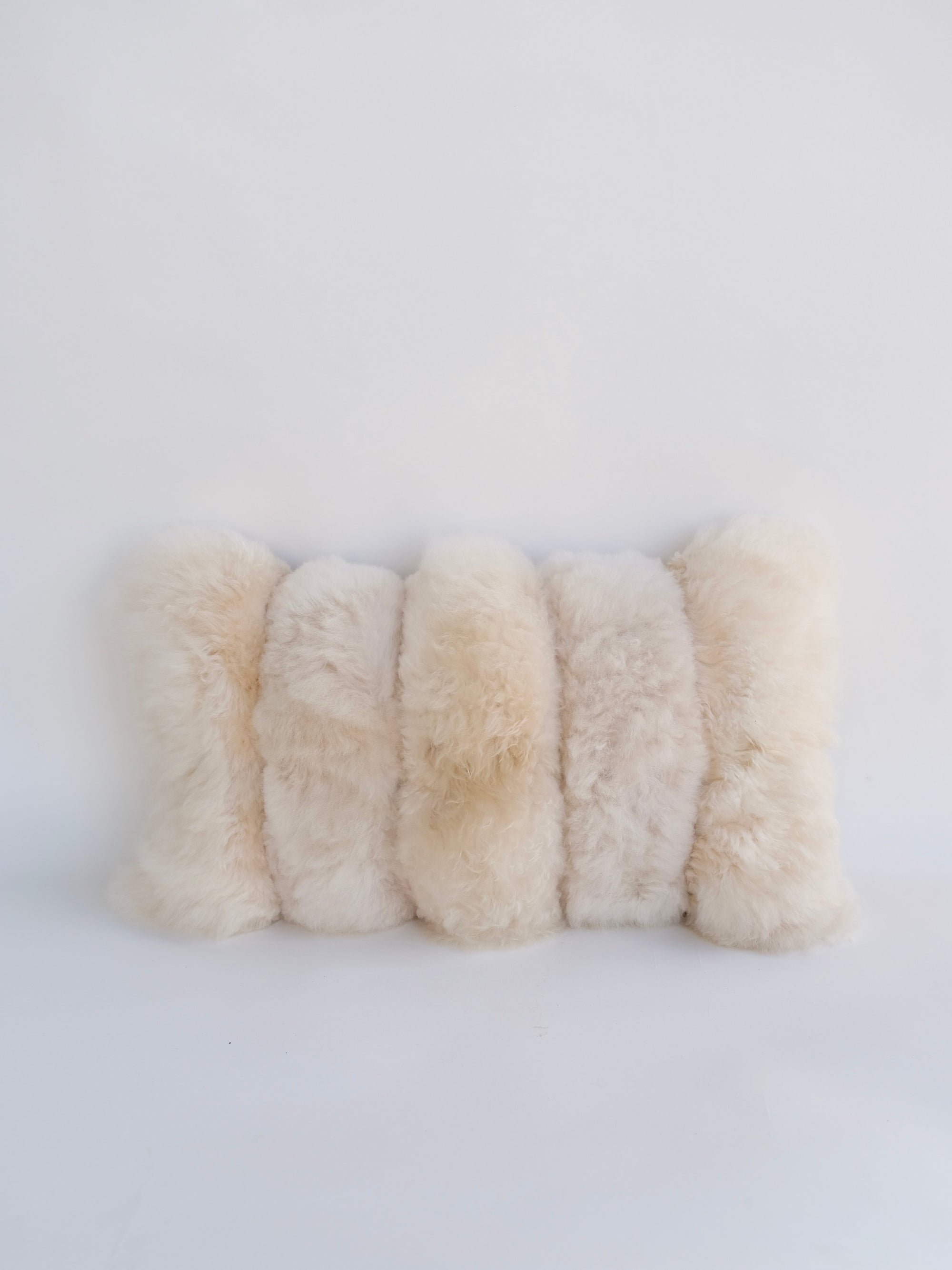 Alpaca Stripe Pillow in Cream