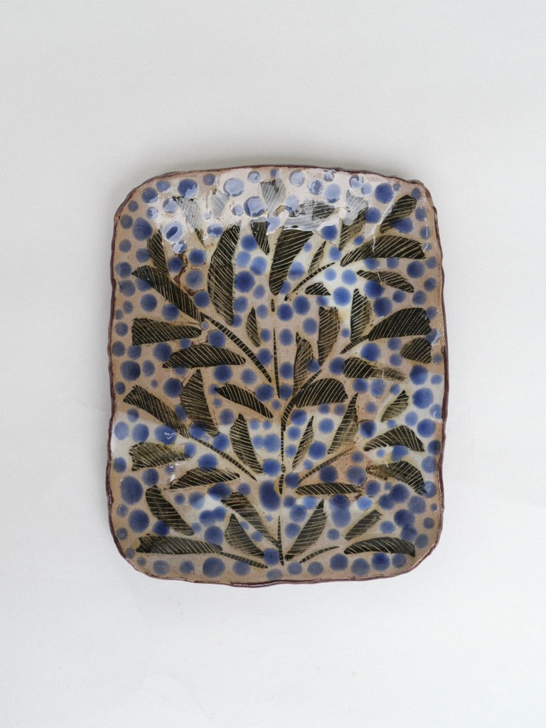 Leaves and Polka Dots Platter