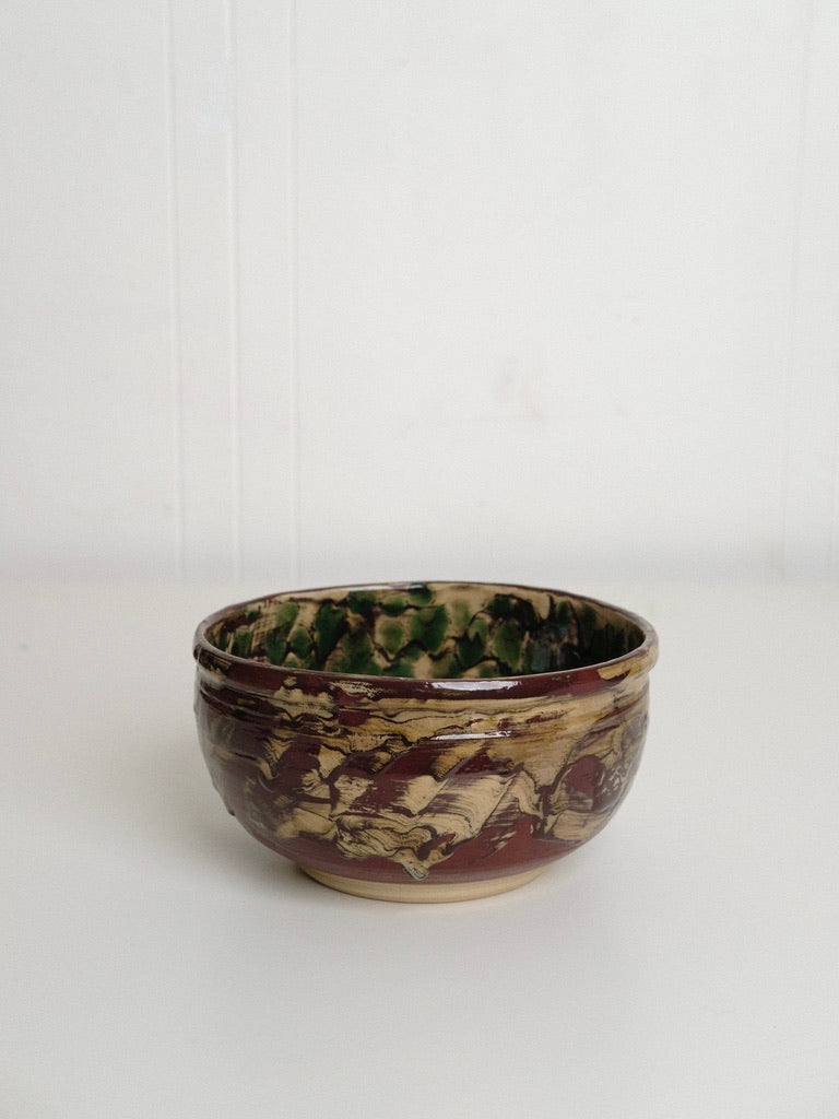 Medium Green Polka Dot Serving Bowl