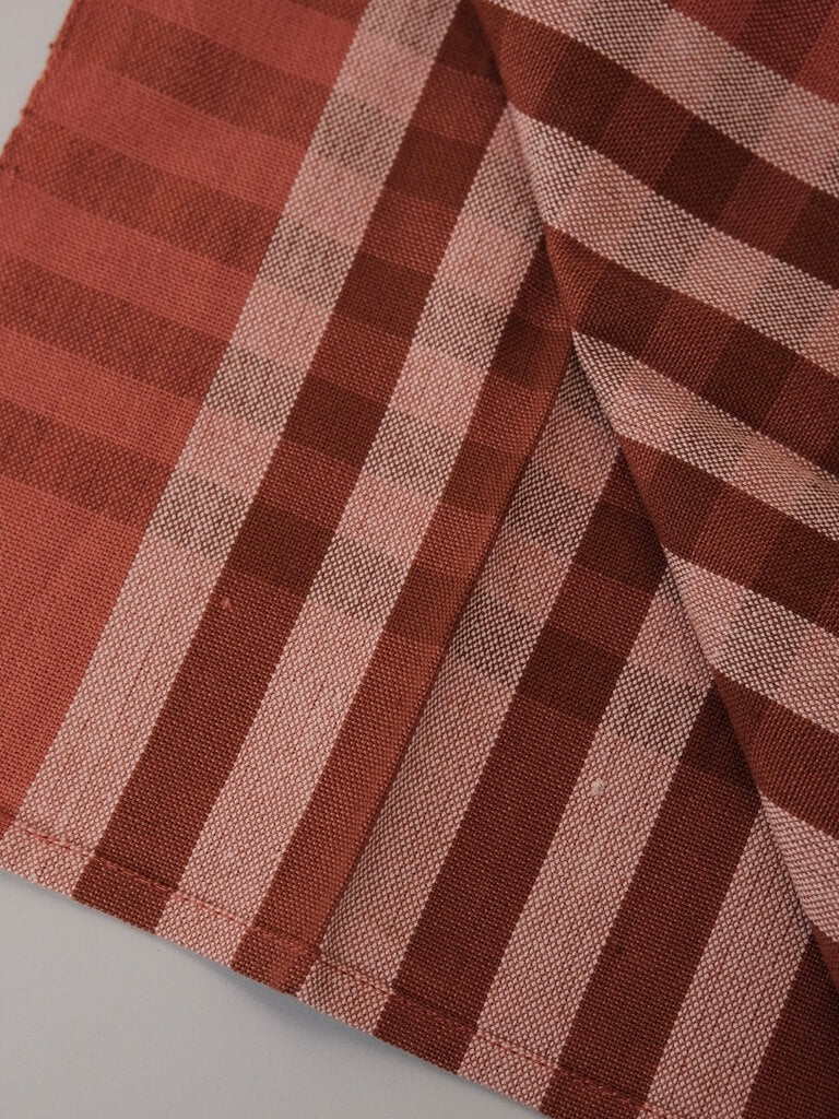 Plaid Napkin Set in Terracotta