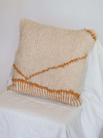 Wool Pillow in Yellow Abstract