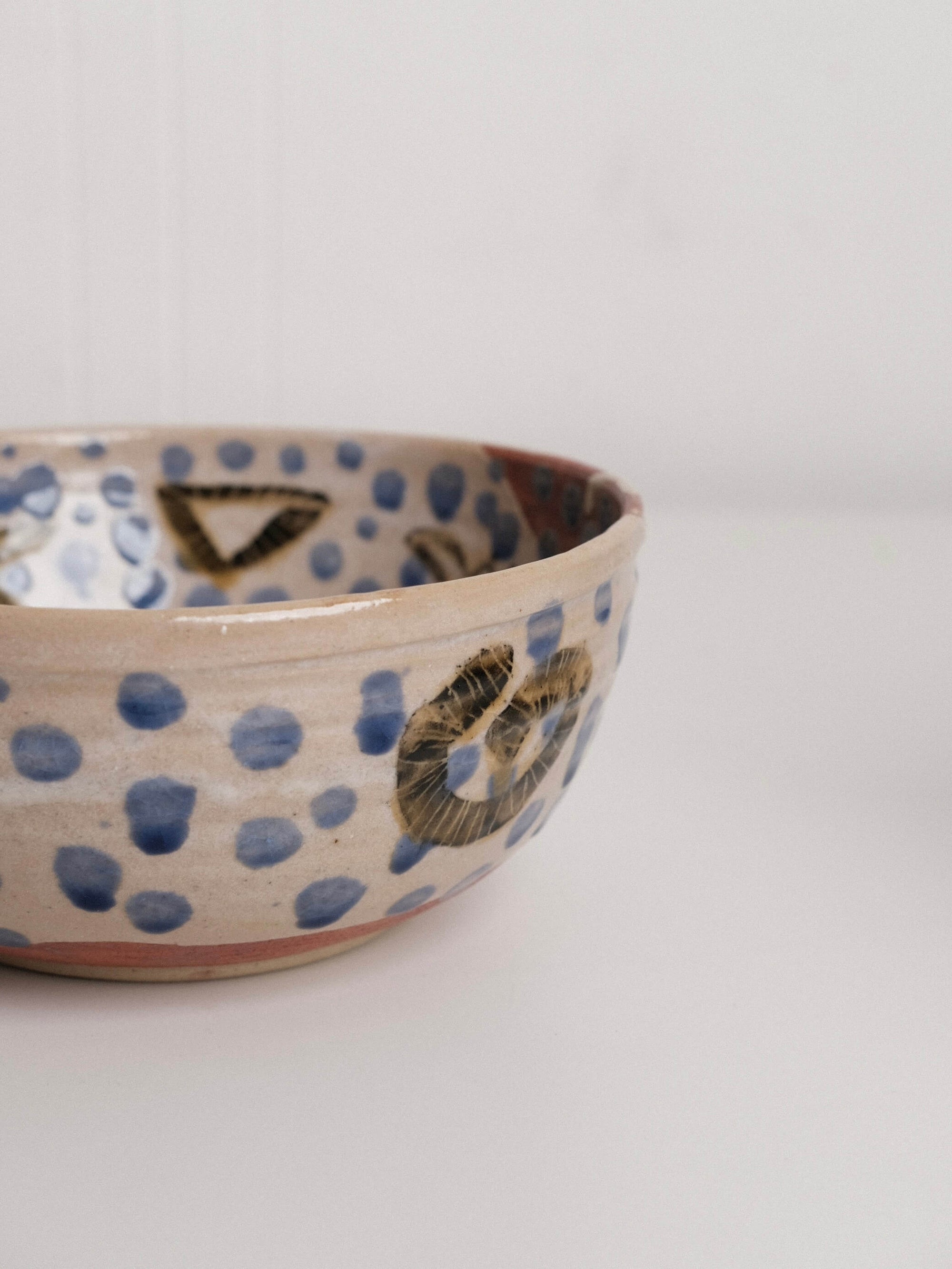 Medium Blue Polka Dot Serving Bowl no. 1