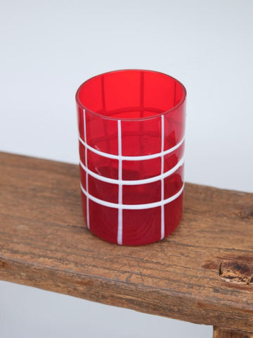 Checkered Glass in Red and White